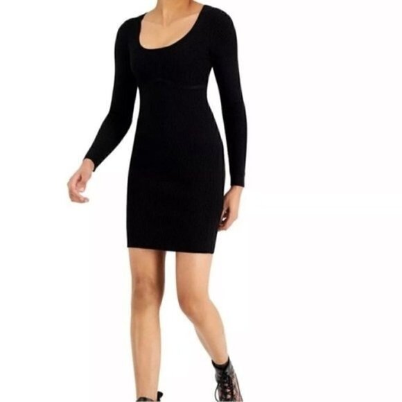 HIPPIE ROSEJuniors' Bodycon Bustier Sweater Dress black size XL - Picture 3 of 9